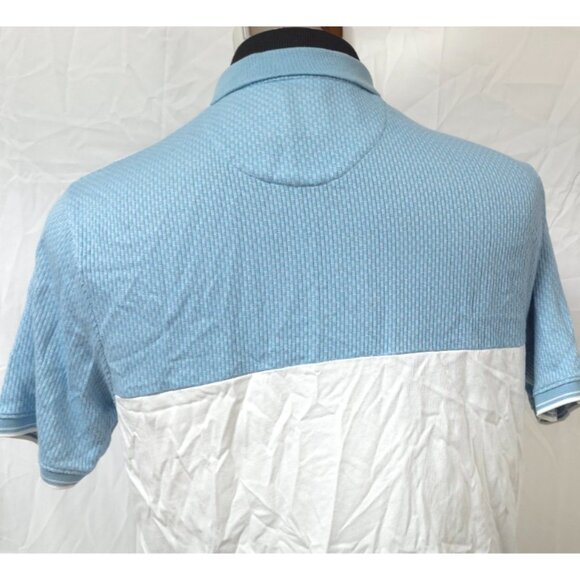 Cactus Man by Ricky Singh Mens Large Blue White Color Block Golf Polo Shirt - Picture 8 of 12